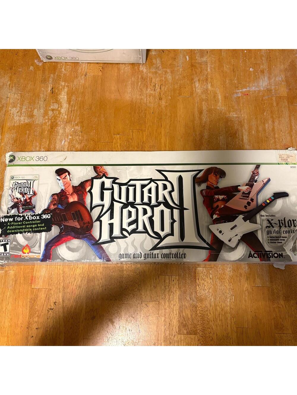 Xbox 360 Guitar Hero II X-Plorer Controller Game Box Tested Works No Strap